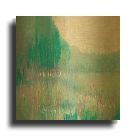 'Ageless Meadow' By Gill Bustamante Gold Metal Wall Art