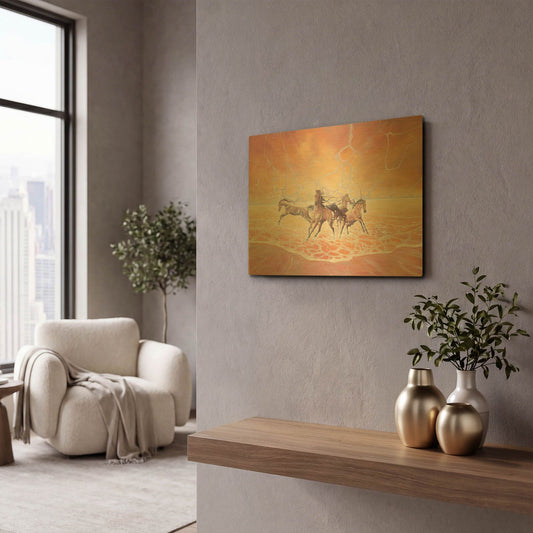 'Elemental' By Gill Bustamante Gold Metal Wall Art