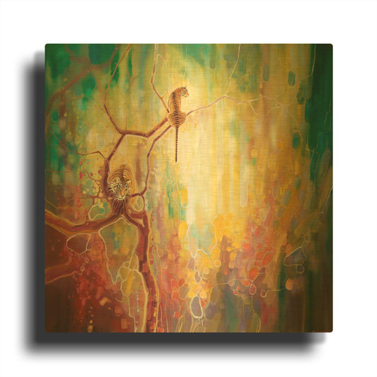 'Tiger Odyssey' By Gill Bustamante Gold Metal Wall Art