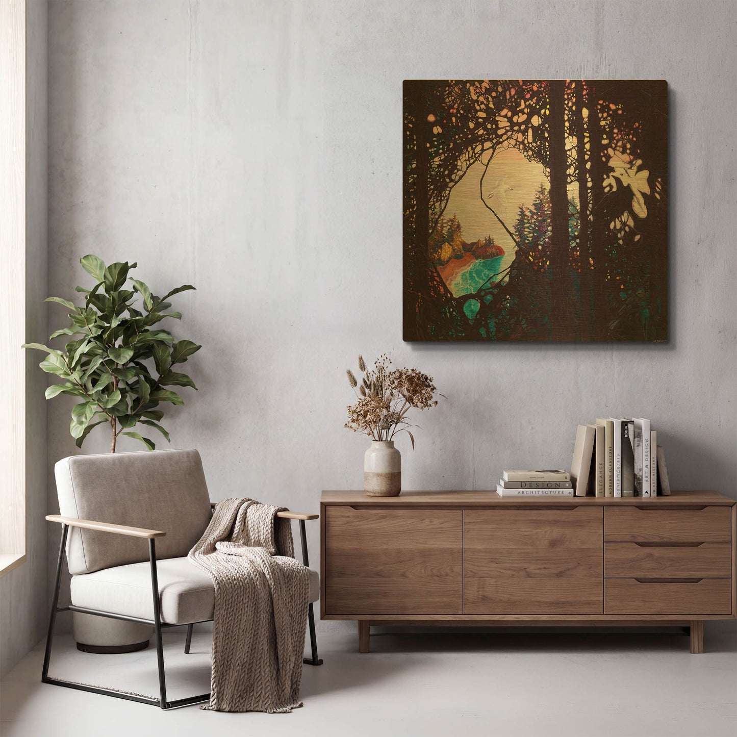 'Breaking Through' By Gill Bustamante Gold Metal Wall Art
