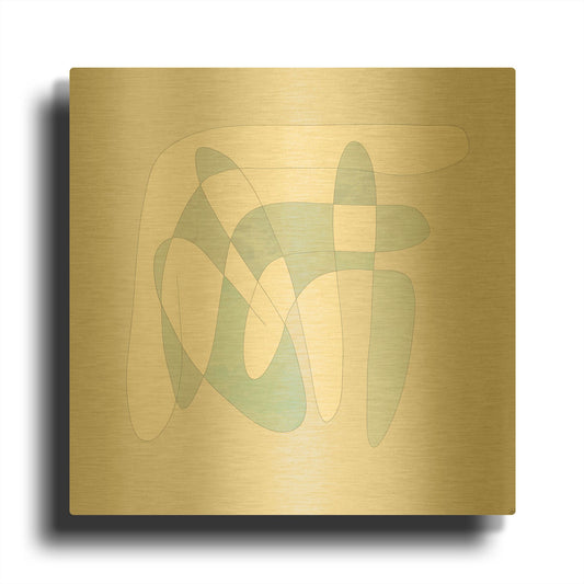 'Light Line N Fill 1' By Line and Brush Gold Metal Wall Art