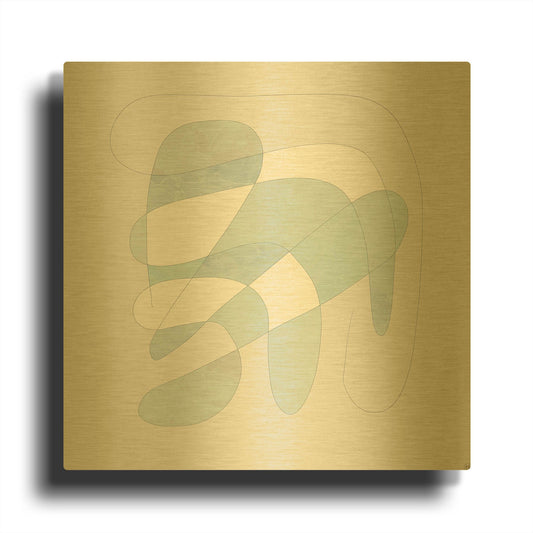 'Light Line N Fill 2' By Line and Brush Gold Metal Wall Art