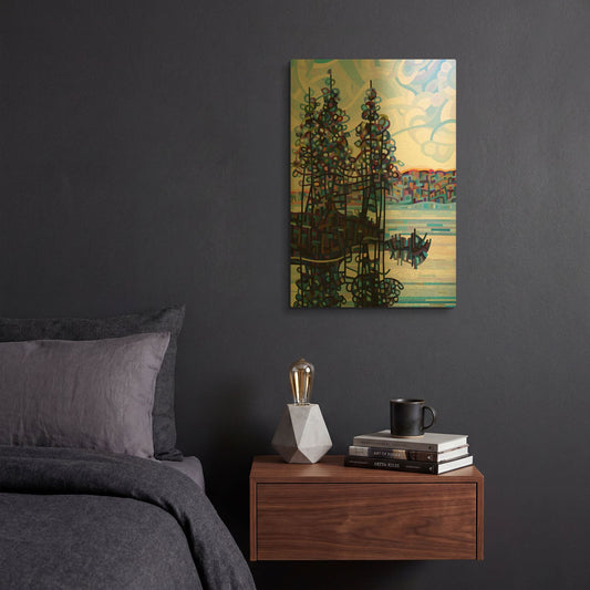 'Haliburton Morning' By Mandy Budan Gold Metal Wall Art