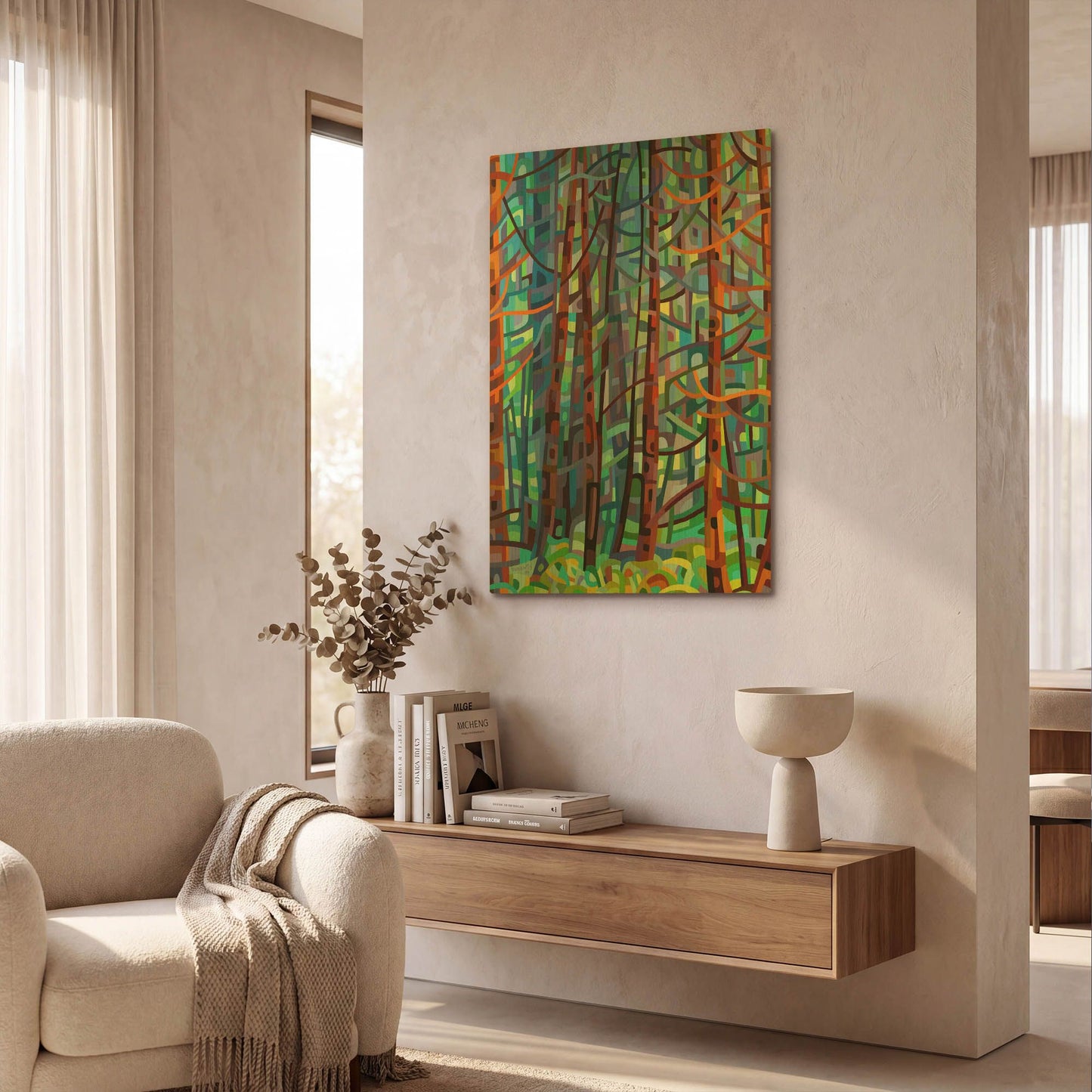 'In A Pine Forest' By Mandy Budan Gold Metal Wall Art