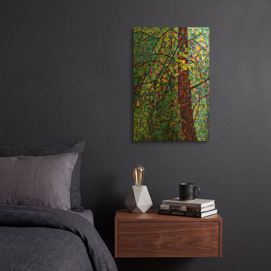 'Pine Sprites' By Mandy Budan Gold Metal Wall Art