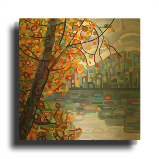 'Reflections' By Mandy Budan Gold Metal Wall Art