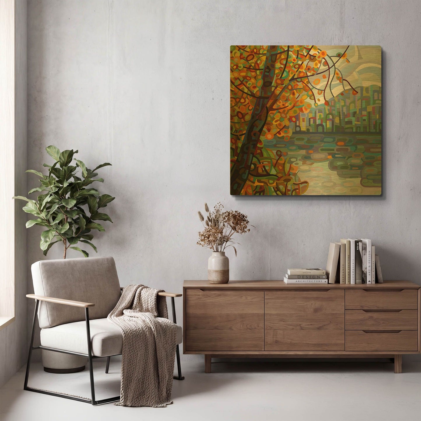 'Reflections' By Mandy Budan Gold Metal Wall Art