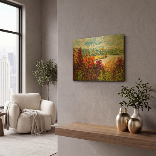 'Summers End' By Mandy Budan Gold Metal Wall Art