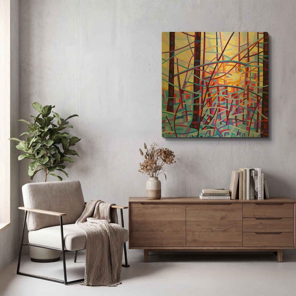 'Sunrise' By Mandy Budan Gold Metal Wall Art
