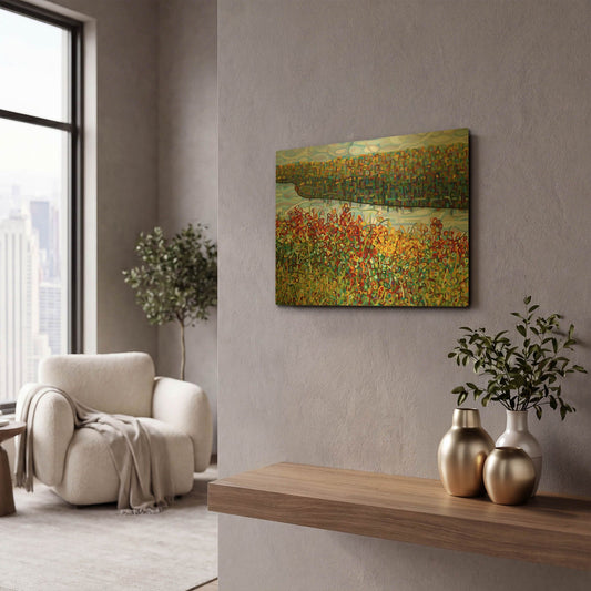 'The River' By Mandy Budan Gold Metal Wall Art