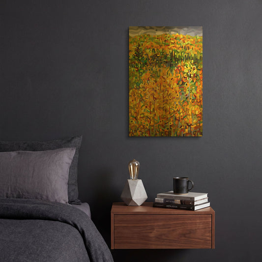 'Towards Autumn' By Mandy Budan Gold Metal Wall Art