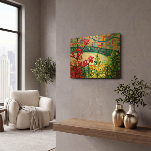 'Salmon Ridge' By Mandy Budan Gold Metal Wall Art