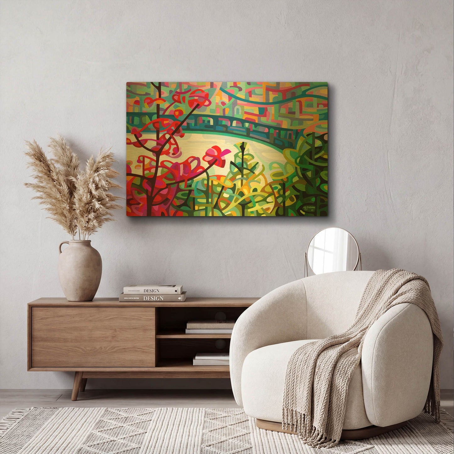 'Salmon Ridge' By Mandy Budan Gold Metal Wall Art