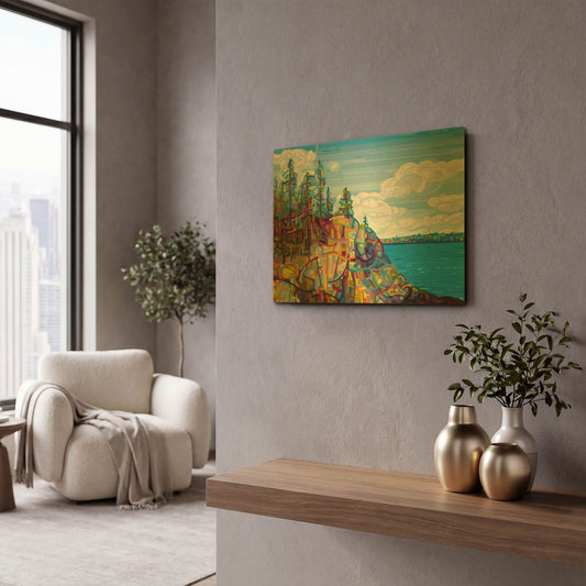 'Living on the Edge' By Mandy Budan Gold Metal Wall Art