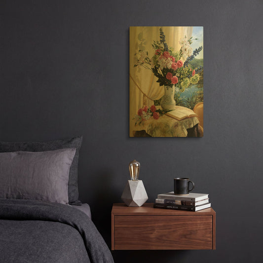 'Dickinson By The Pond' By Robin Anderson Gold Metal Wall Art