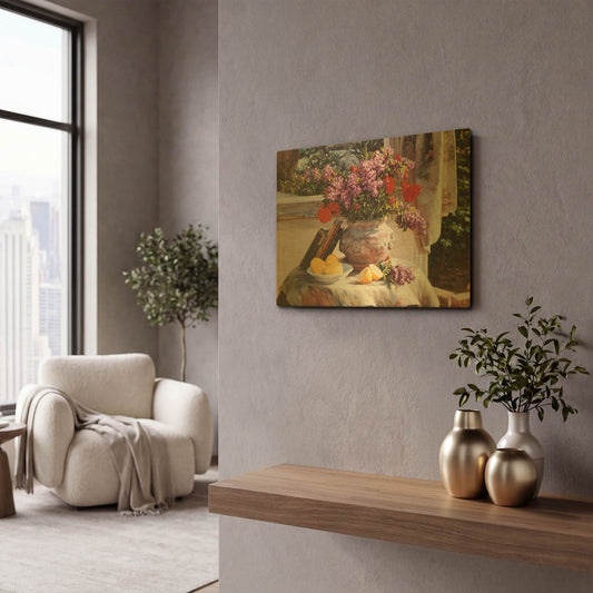 'Lilacs And Lemons' By Robin Anderson Gold Metal Wall Art