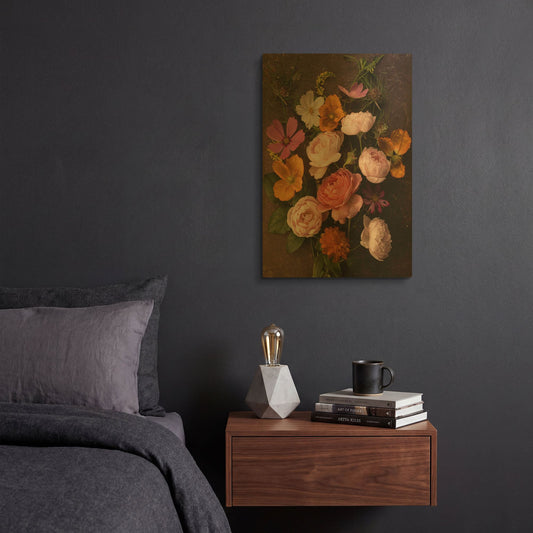 'A Pocket Full of Posies' By Leah McLean Gold Metal Wall Art