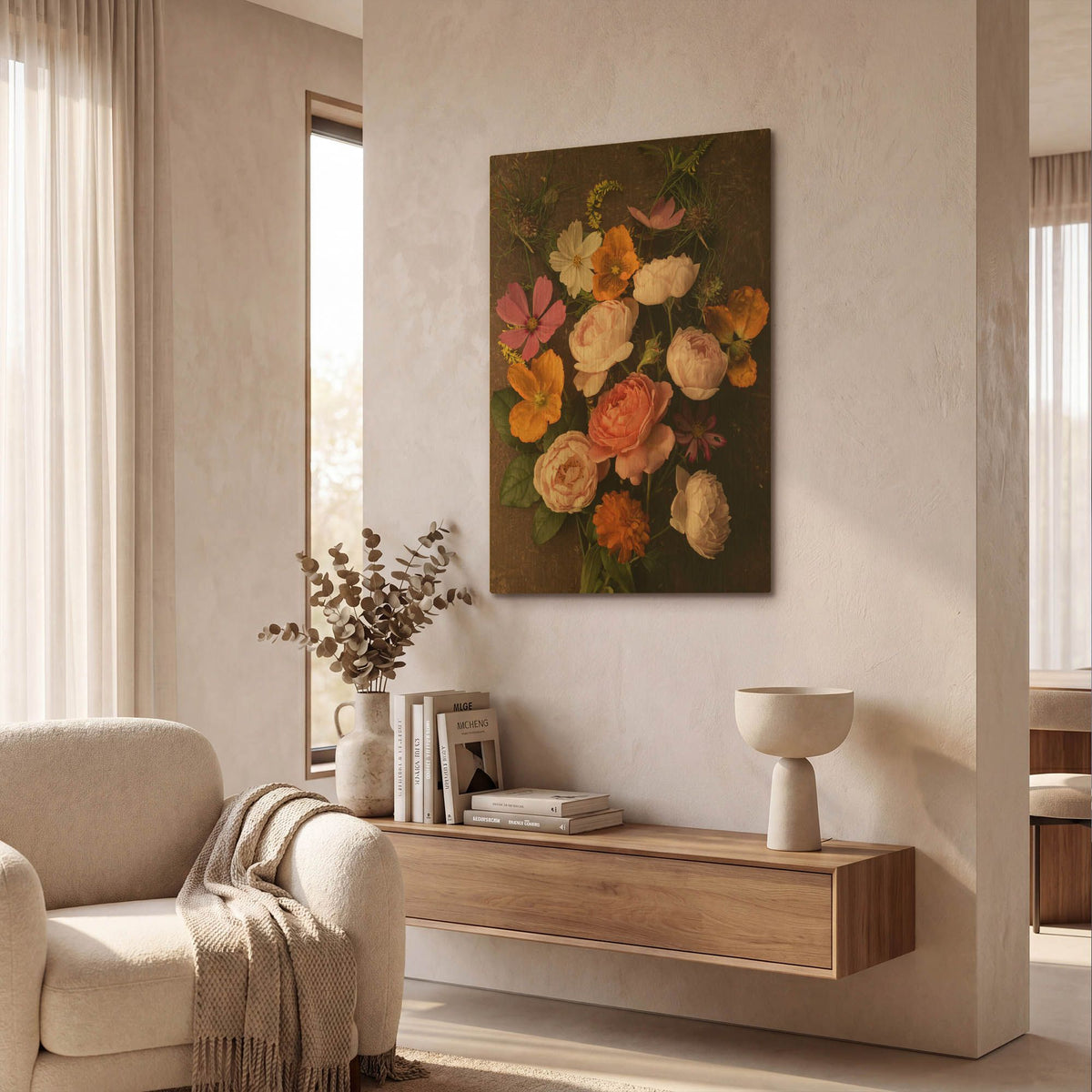 'A Pocket Full of Posies' By Leah McLean Gold Metal Wall Art