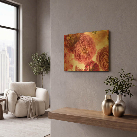 'Rose on White' By Leah McLean Gold Metal Wall Art