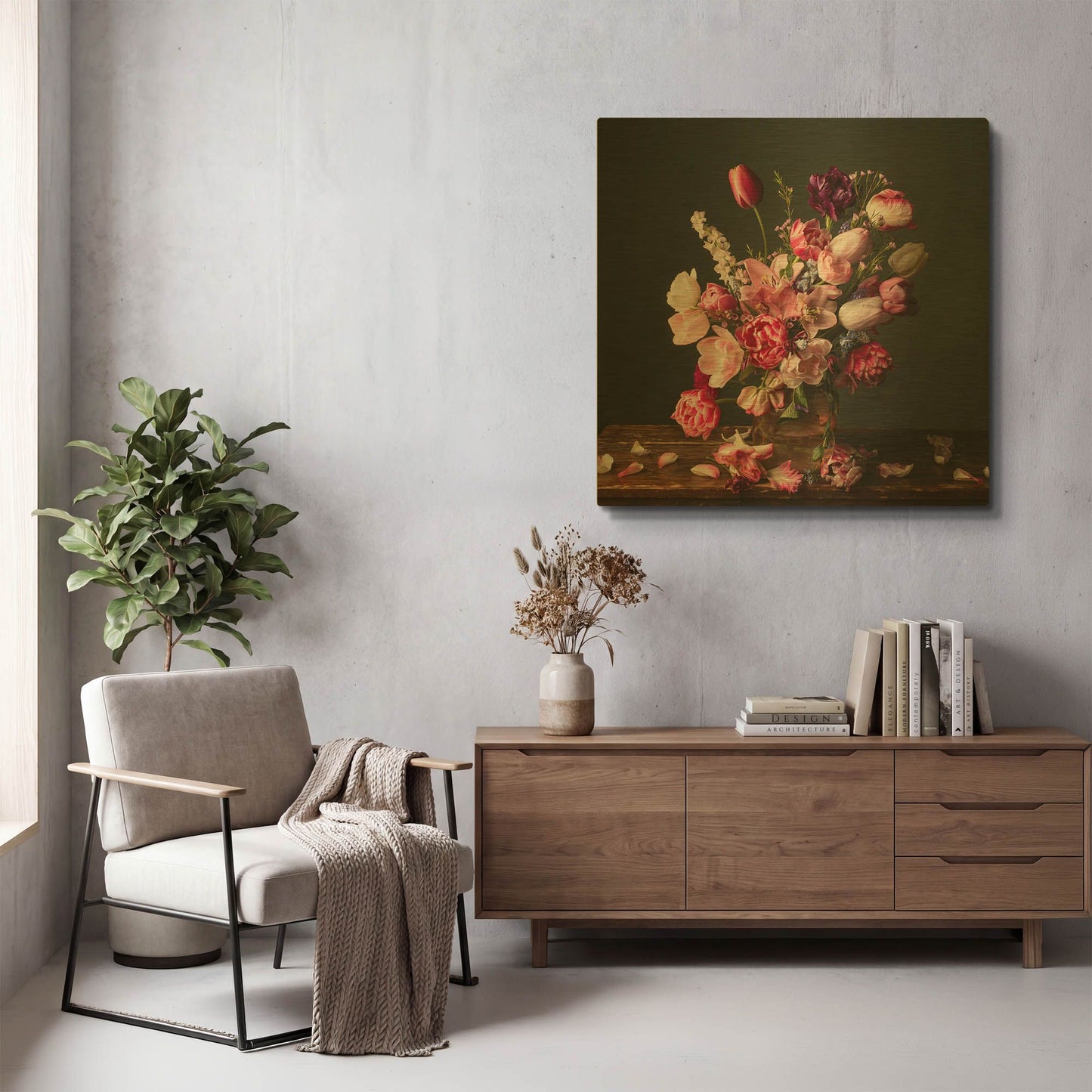 'Spring Glory Tulips' By Leah McLean Gold Metal Wall Art