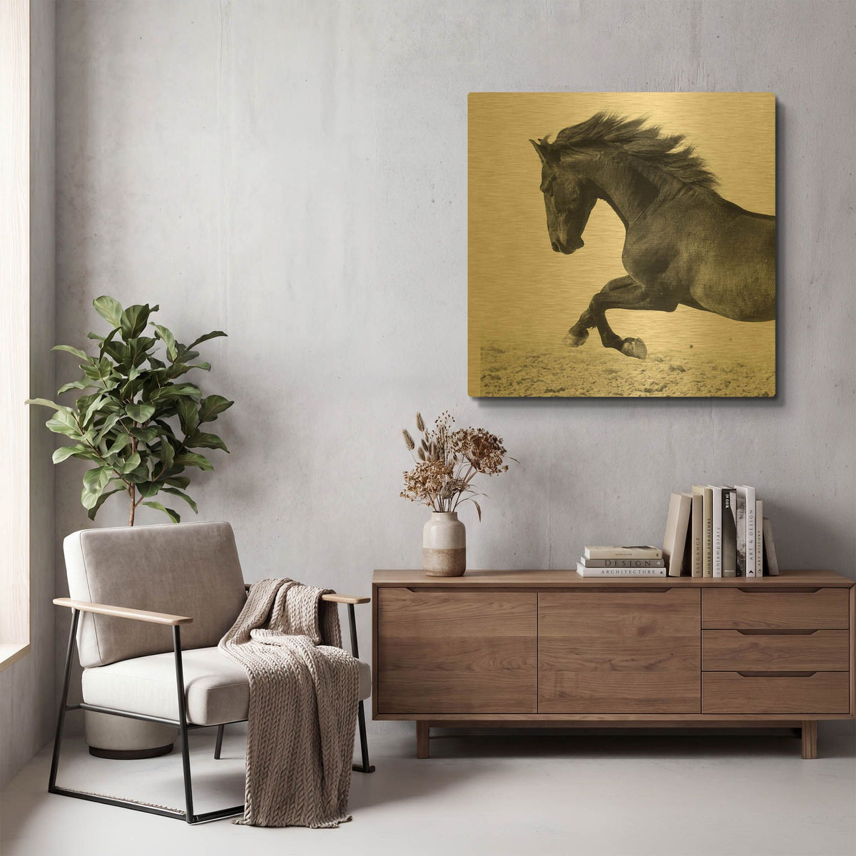 'Zalso' By Susan Friedman Gold Metal Wall Art