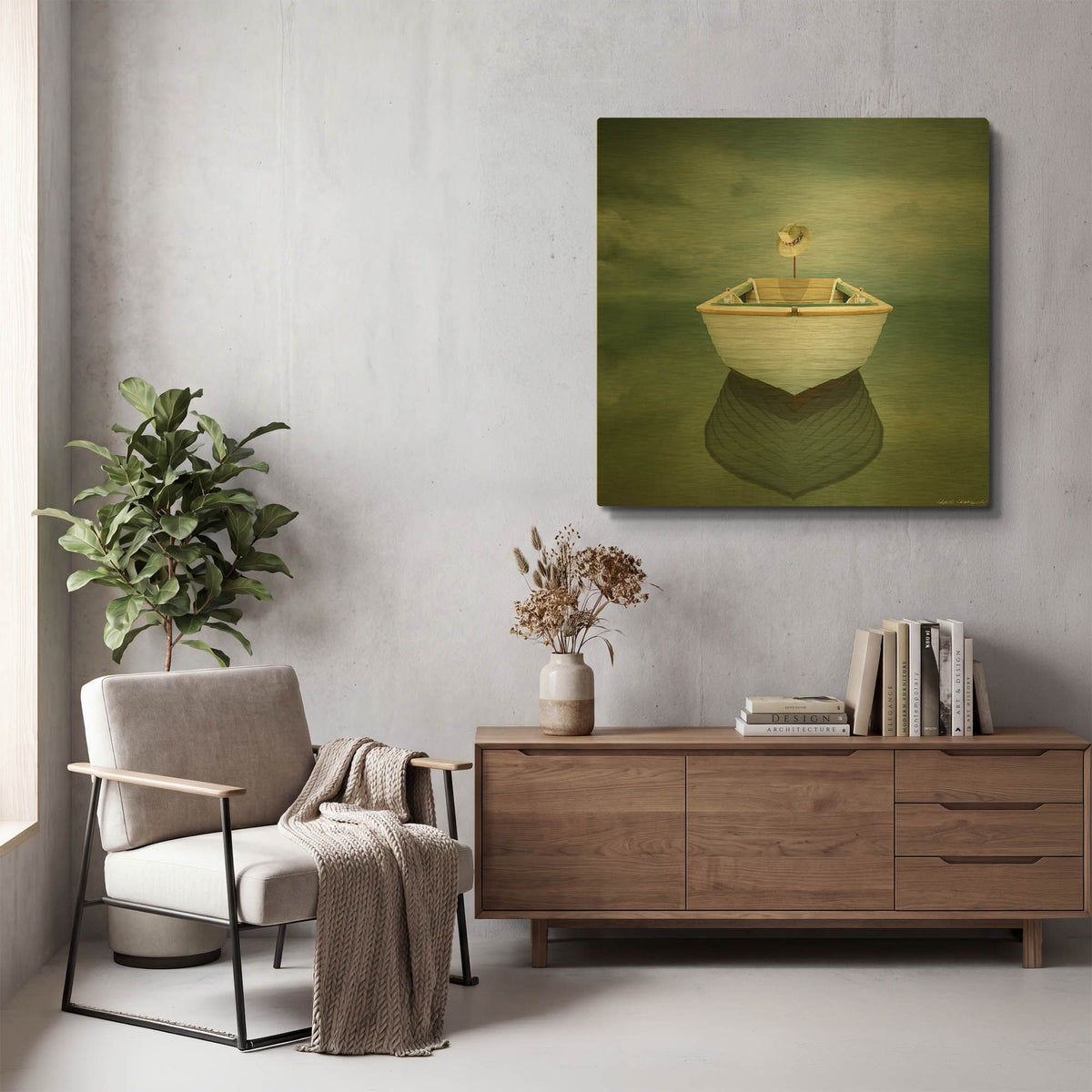 'Time Out 14' By Carlos Casamayor Gold Metal Wall Art