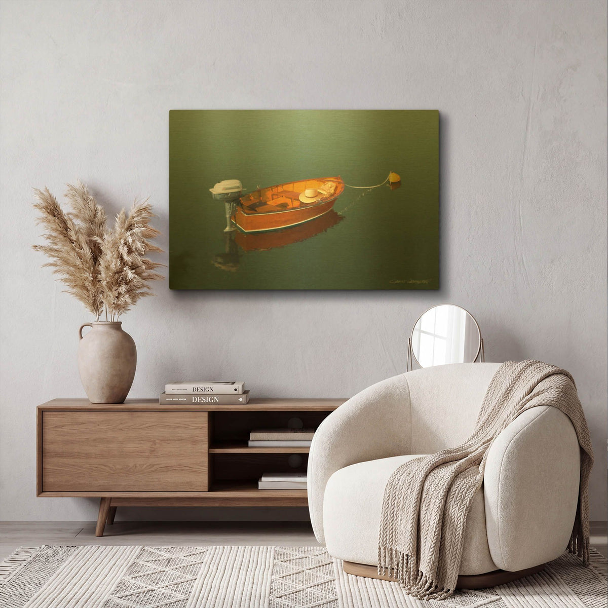 'Sunset in the Pier II' By Carlos Casamayor Gold Metal Wall Art