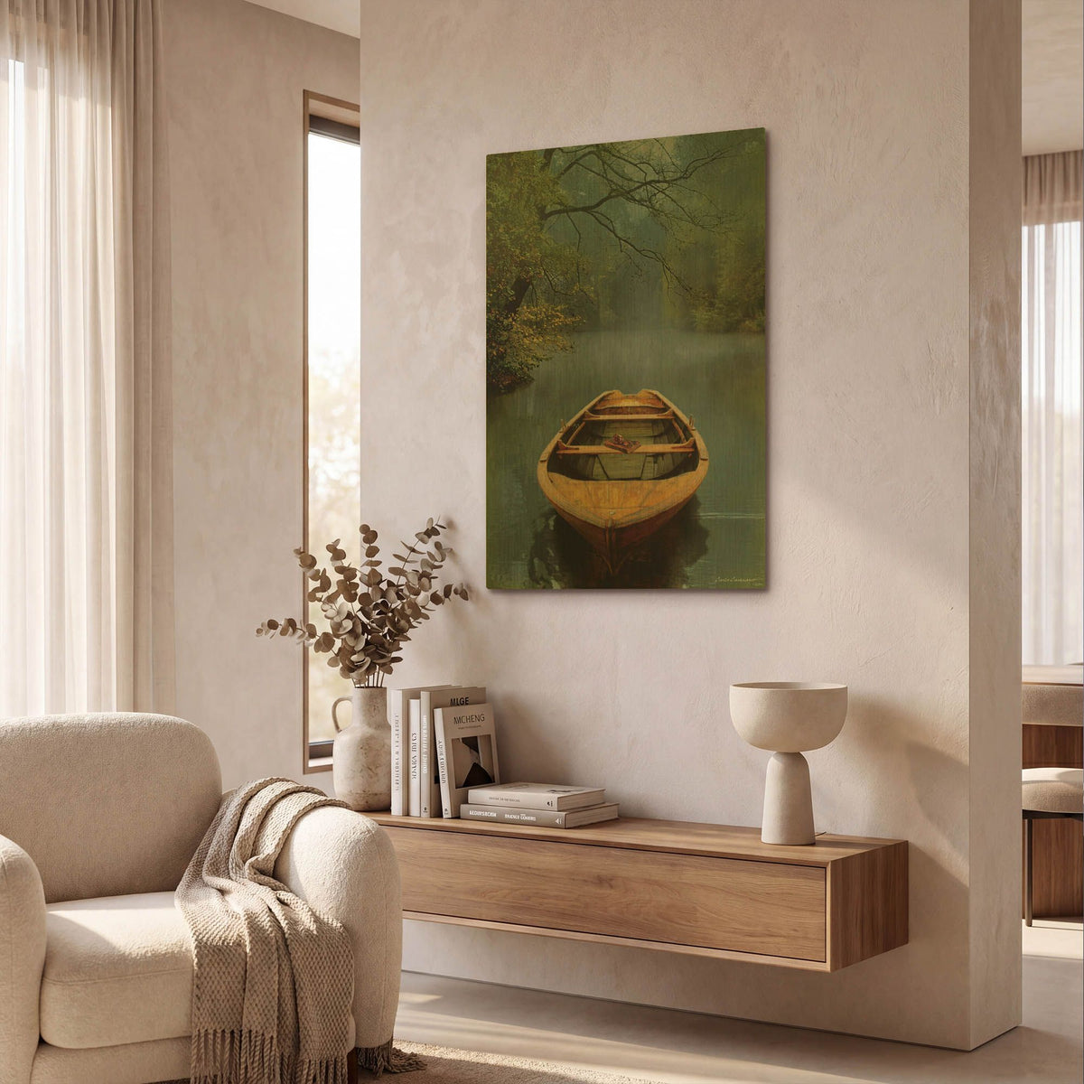 'The Old Lake' By Carlos Casamayor Gold Metal Wall Art