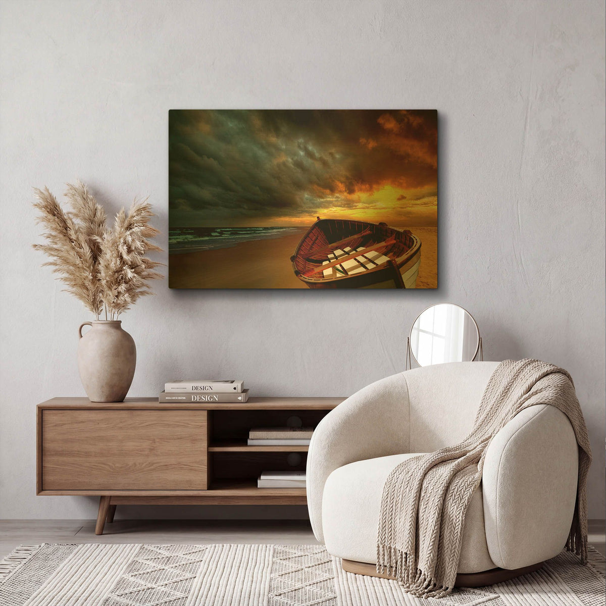 'Soft Sunrise on the Beach 9' By Carlos Casamayor Gold Metal Wall Art