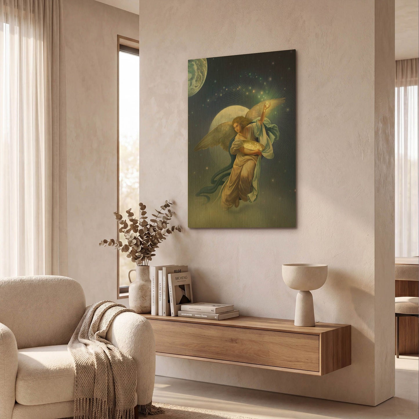 'Angel 2' By Dan Craig Gold Metal Wall Art