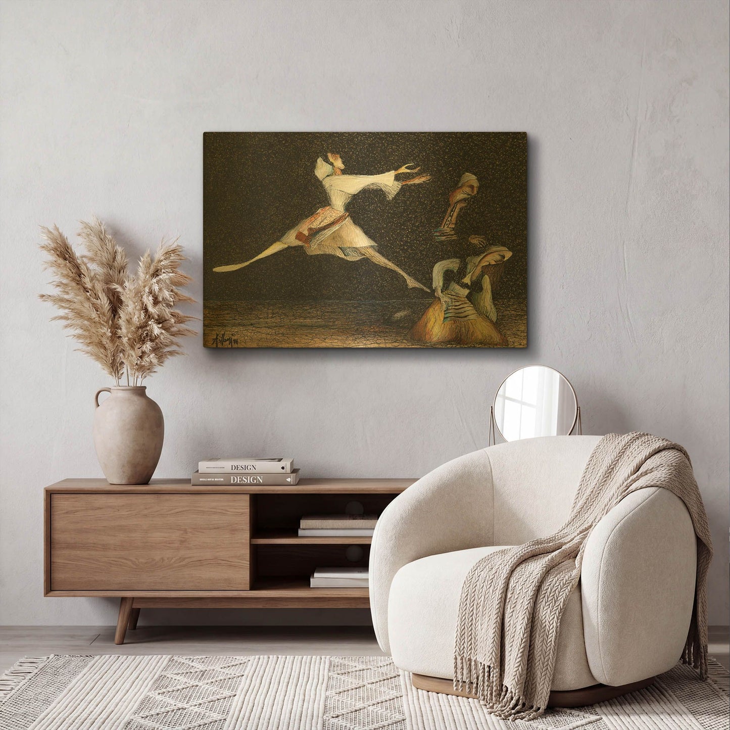 'Cuca e Maleve' By Samedin Asllani Gold Metal Wall Art