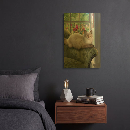 'Nine Of Earth Ragdoll Cat' By Dan Craig Gold Metal Wall Art