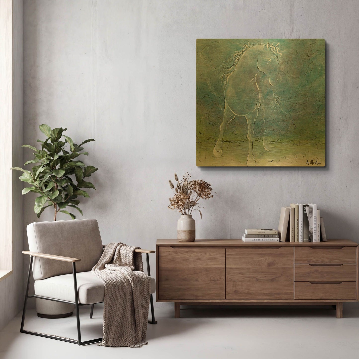 'Samedin' By Samedin Asllani Gold Metal Wall Art