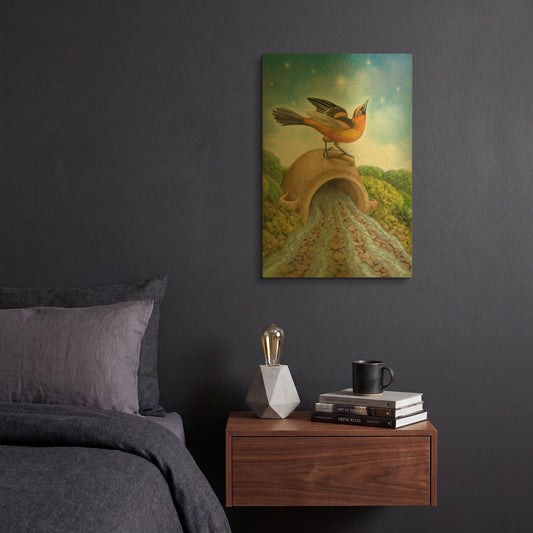 'The Star-Oriole' By Dan Craig Gold Metal Wall Art
