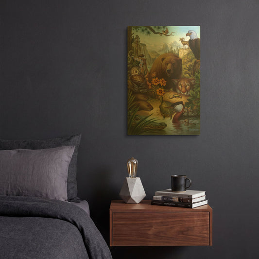'041 Endangered Species' By Dan Craig Gold Metal Wall Art