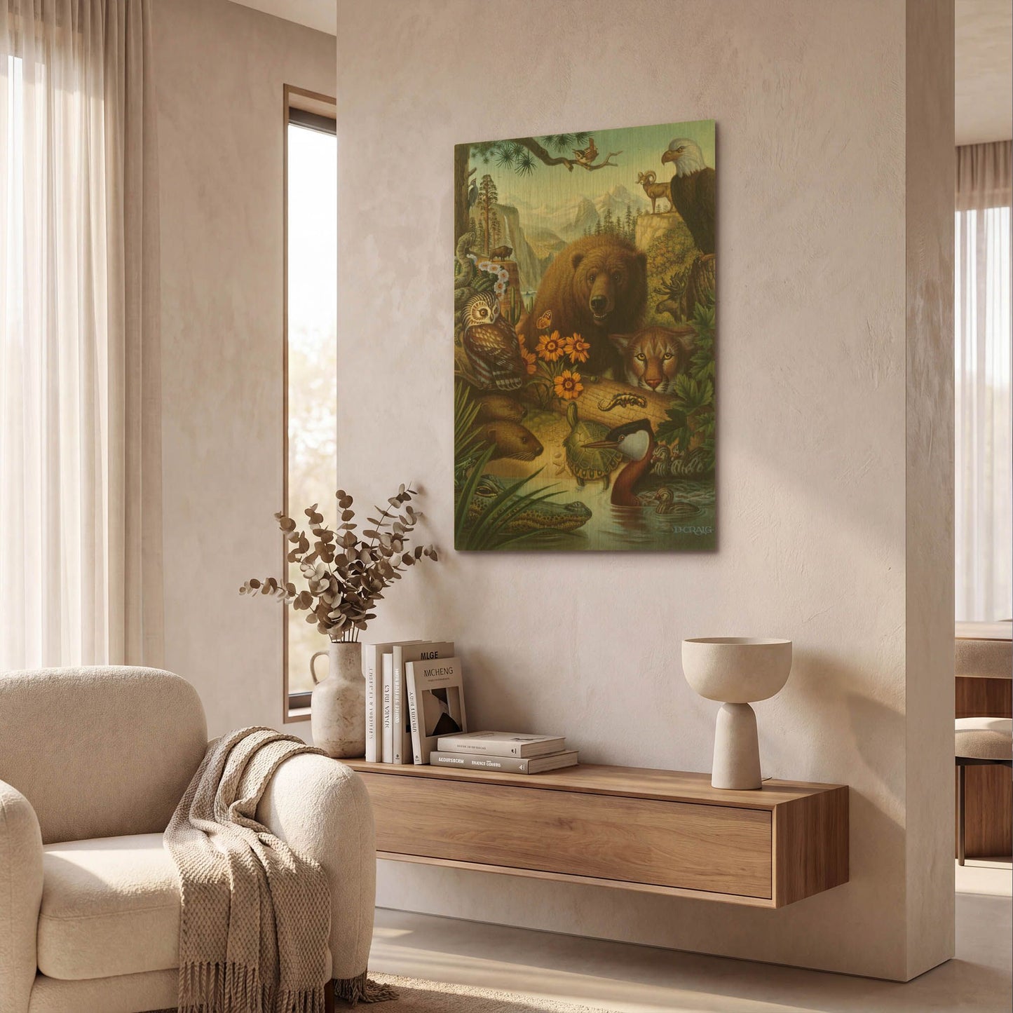 '041 Endangered Species' By Dan Craig Gold Metal Wall Art