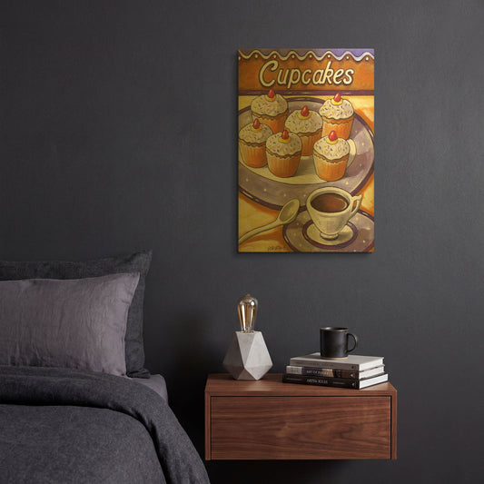 'Cupcakes' By Cathy Horvath Gold Metal Wall Art