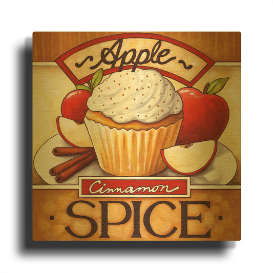 'Cupcake Apple Cinnamon Spice' By Cathy Horvath Gold Metal Wall Art