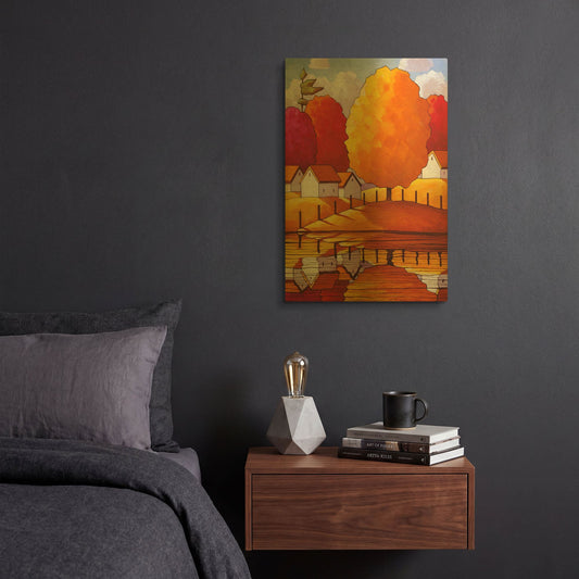 'Golden Country Fall' By Cathy Horvath Gold Metal Wall Art