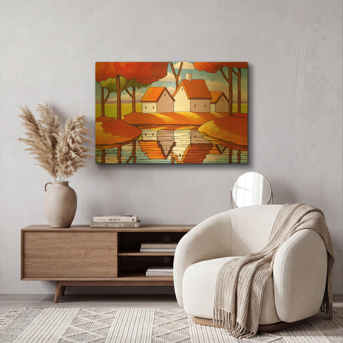 'Secluded Stream View' By Cathy Horvath Gold Metal Wall Art