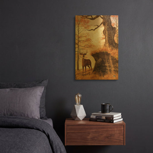 'Autumn Buck' By Daniel Eskridge Gold Metal Wall Art