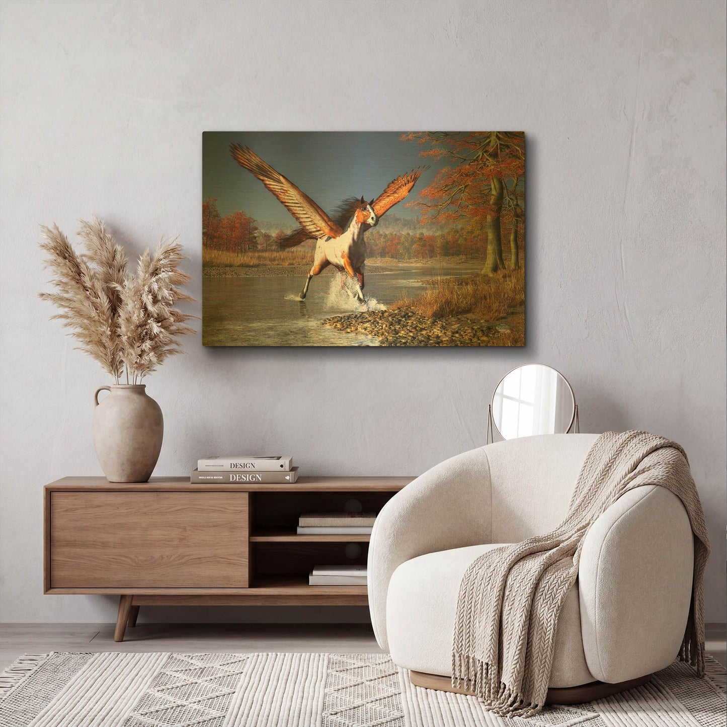 'Autumn Pegasus' By Daniel Eskridge Gold Metal Wall Art