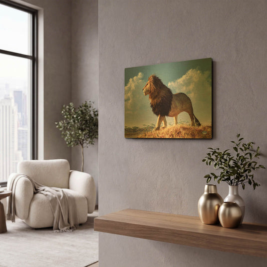 'Impressionist Lion' By Daniel Eskridge Gold Metal Wall Art