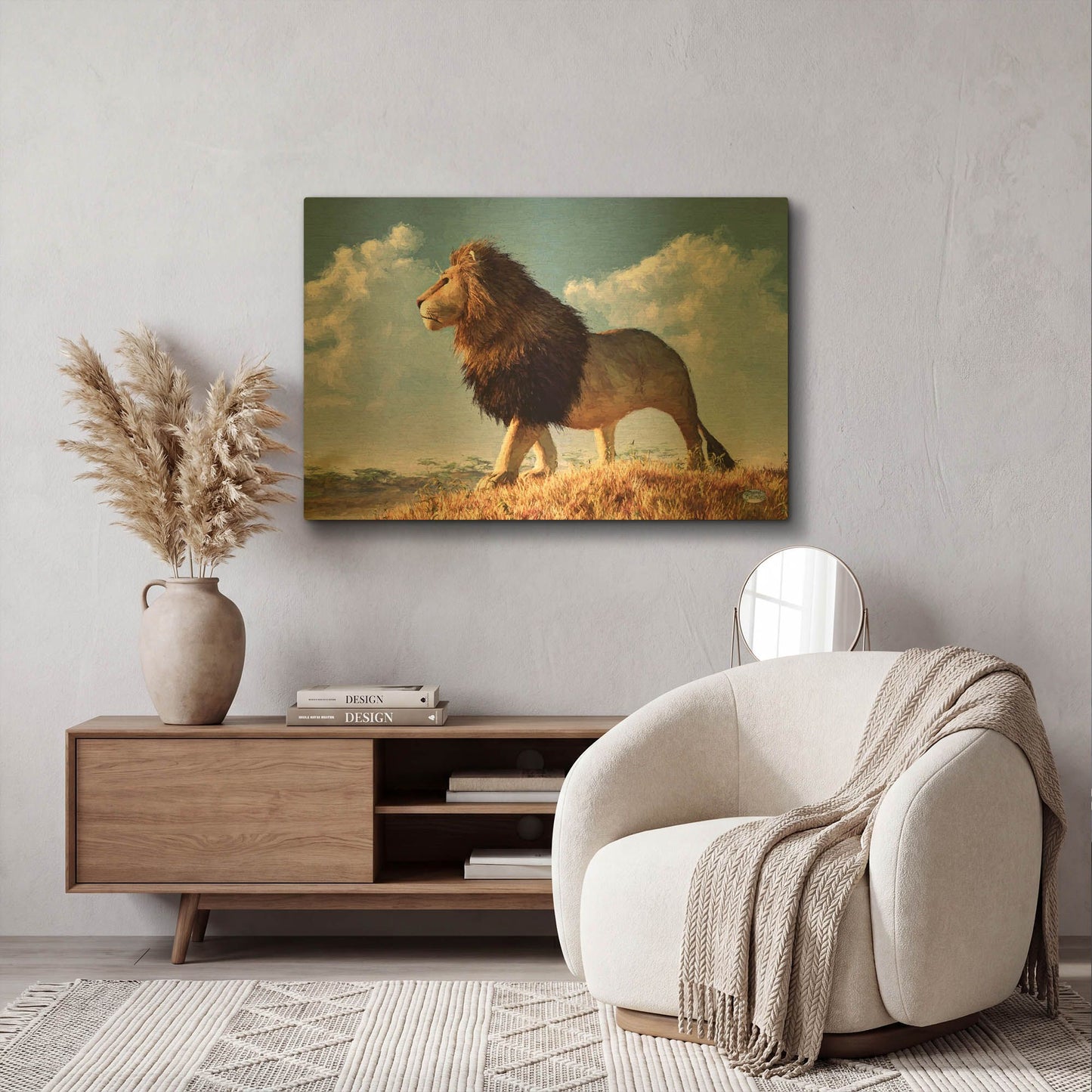 'Impressionist Lion' By Daniel Eskridge Gold Metal Wall Art