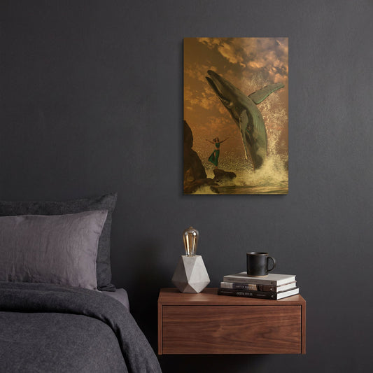 'Whale Watcher' By Daniel Eskridge Gold Metal Wall Art