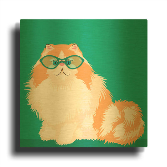 'Blue Persian' By Debbie Gray Gold Metal Wall Art