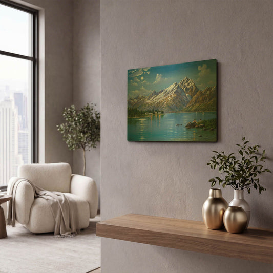 'Grand Tetons' By Eduardo Camoes Gold Metal Wall Art
