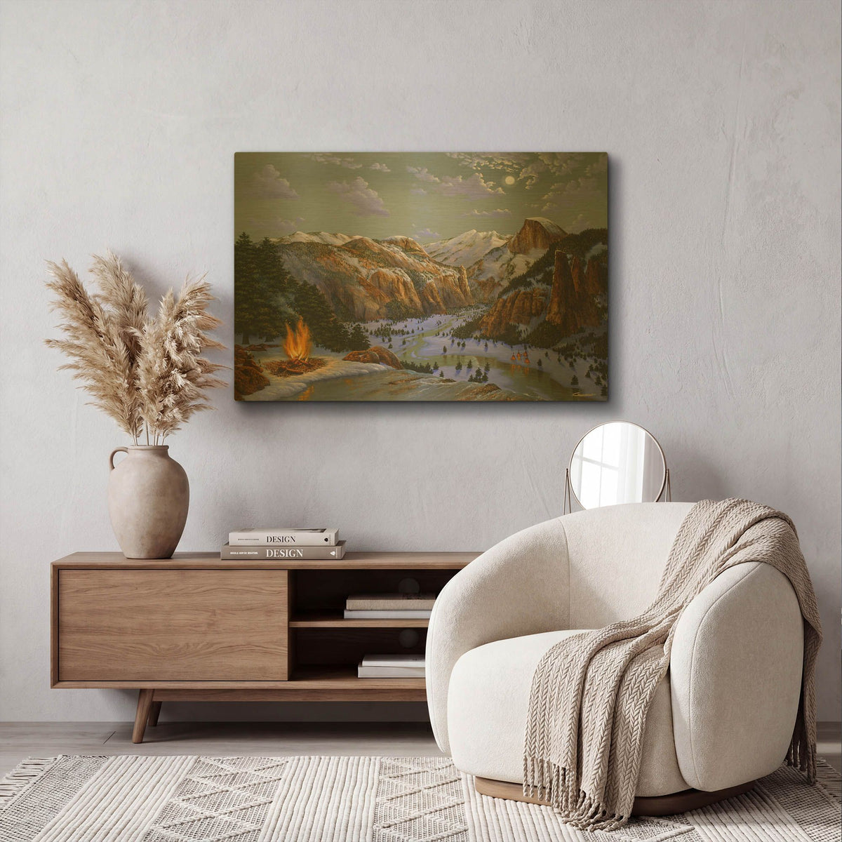 'Miwok Indians At Yosemite' By Eduardo Camoes Gold Metal Wall Art
