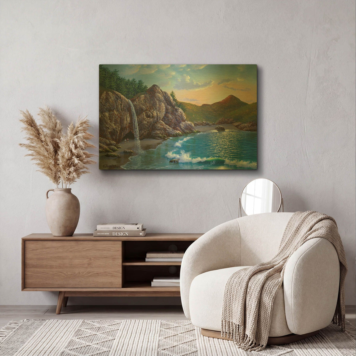 'Mc Way Cove Sunset' By Eduardo Camoes Gold Metal Wall Art