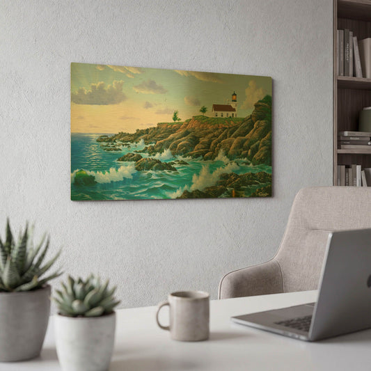 'Point Cabrillo, CA' By Eduardo Camoes Gold Metal Wall Art